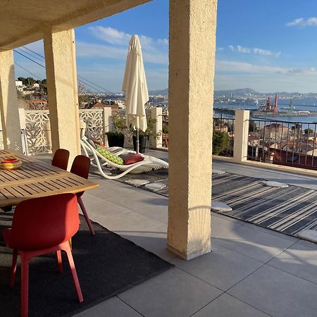 Superbe Terrasse Avec Vue Panoramique Sur La Mer มาร์กเซย ภายนอก รูปภาพ