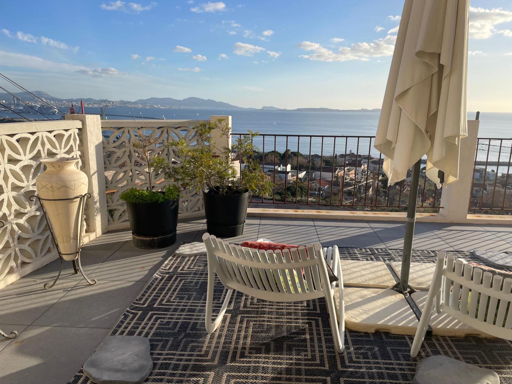 Superbe Terrasse Avec Vue Panoramique Sur La Mer มาร์กเซย ภายนอก รูปภาพ